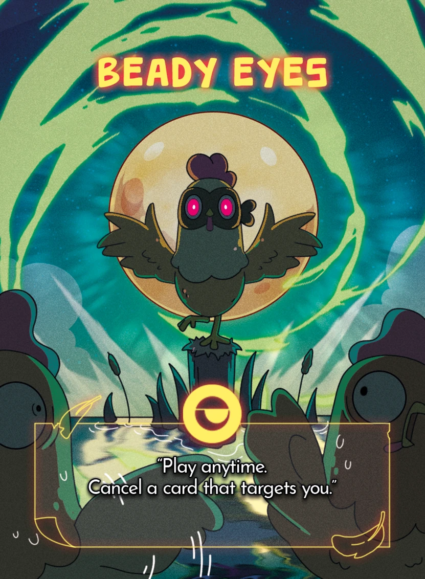 Exclusive holographic Beady Eyes promo card